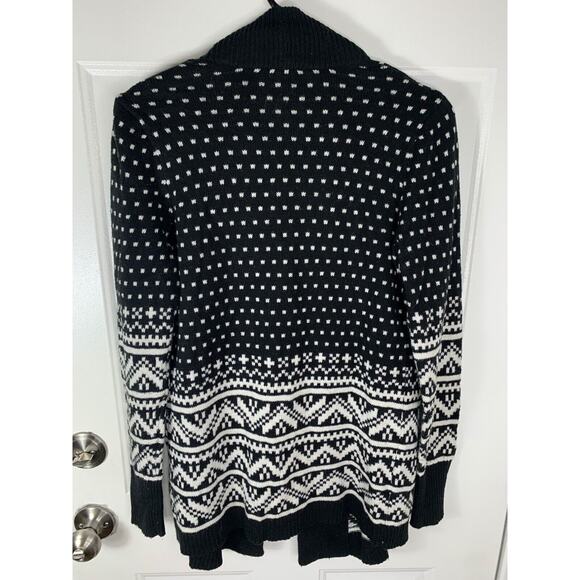 Loft Outlet Womens Black & White Open Front Cardigan Sweater S - Picture 2 of 6